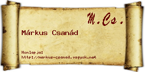 Márkus Csanád névjegykártya