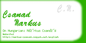 csanad markus business card